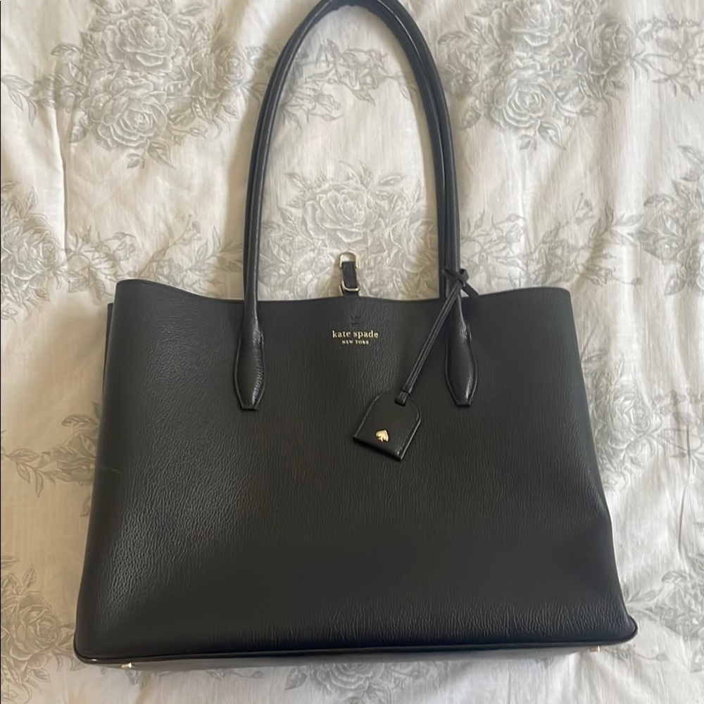Kate Spade Black Tote Bag with Gold Accents